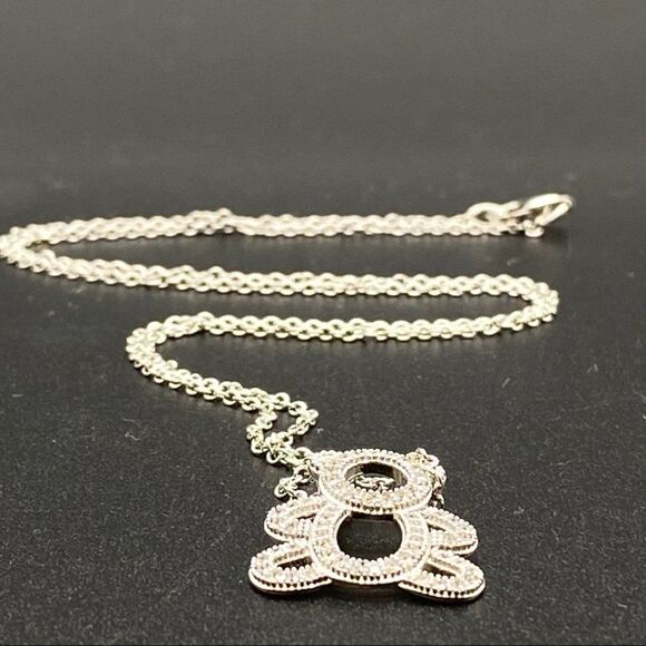 Sterling Silver Cubic Zirconia Teddy Bear Necklace - Picture 10 of 11